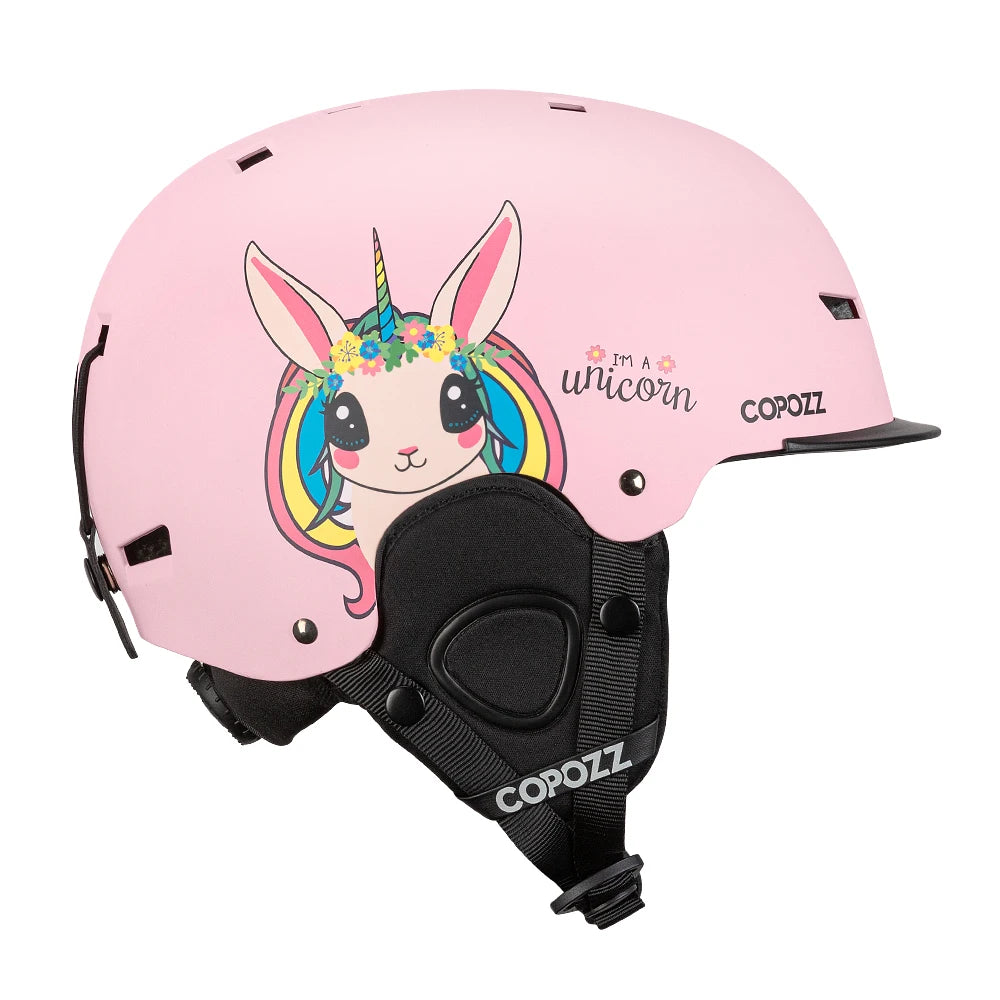 COPOZZ Cartoon Ski Helmet – Half-Cover Safety Helmet for Adults & Kids