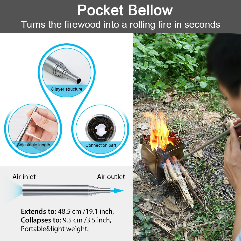 Tomshoo Titanium Wood Stove – Portable Folding Camping Burner