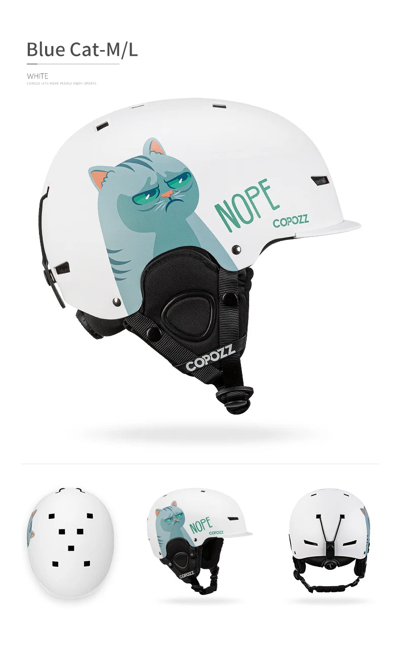 COPOZZ Cartoon Ski Helmet – Half-Cover Safety Helmet for Adults & Kids