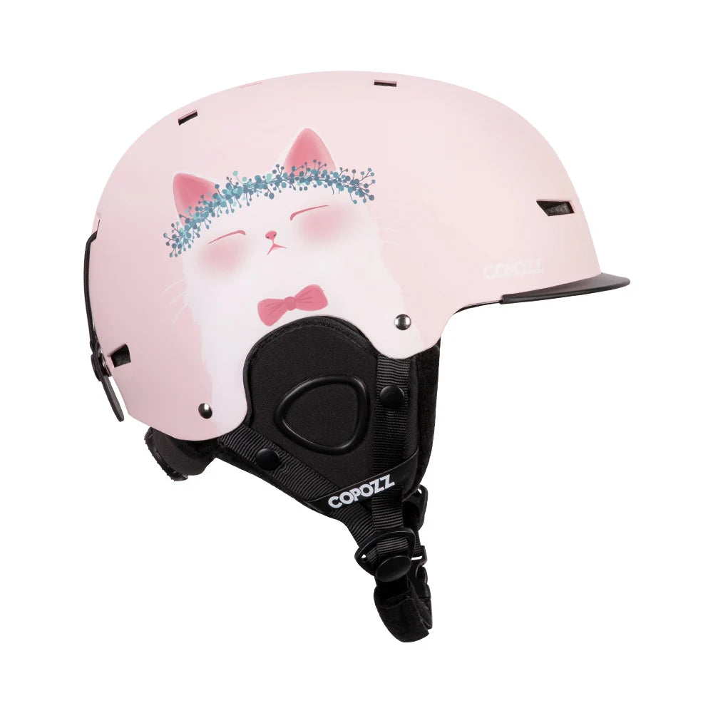 COPOZZ Cartoon Ski Helmet – Half-Cover Safety Helmet for Adults & Kids