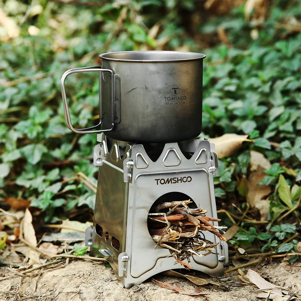 Tomshoo Titanium Wood Stove – Portable Folding Camping Burner