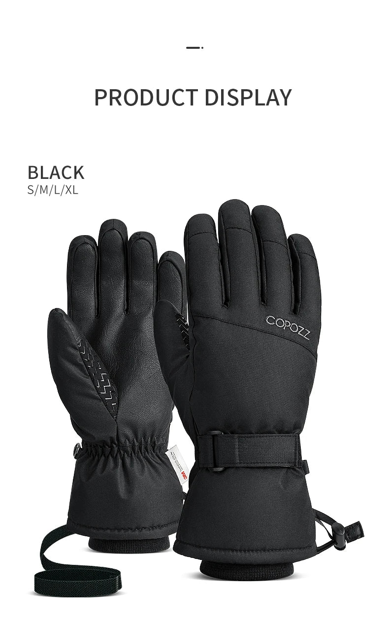 Copozz Ski & Snowboard Gloves – Waterproof Winter Gloves for Men & Women
