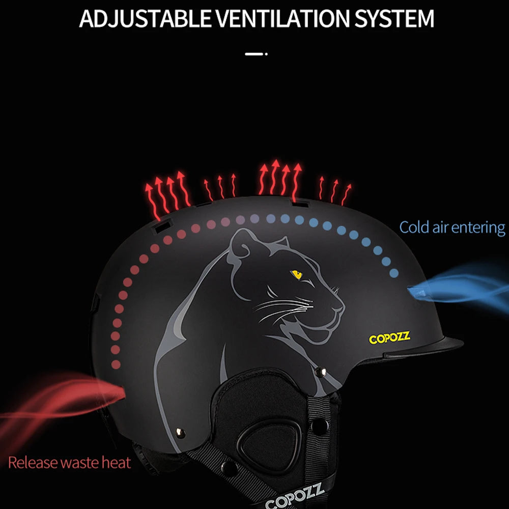 COPOZZ Cartoon Ski Helmet – Half-Cover Safety Helmet for Adults & Kids