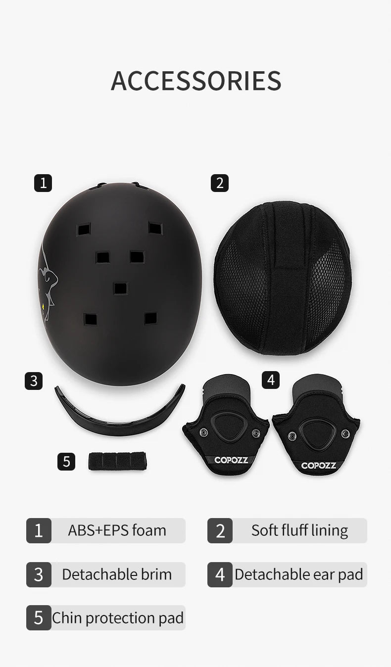 COPOZZ Cartoon Ski Helmet – Half-Cover Safety Helmet for Adults & Kids