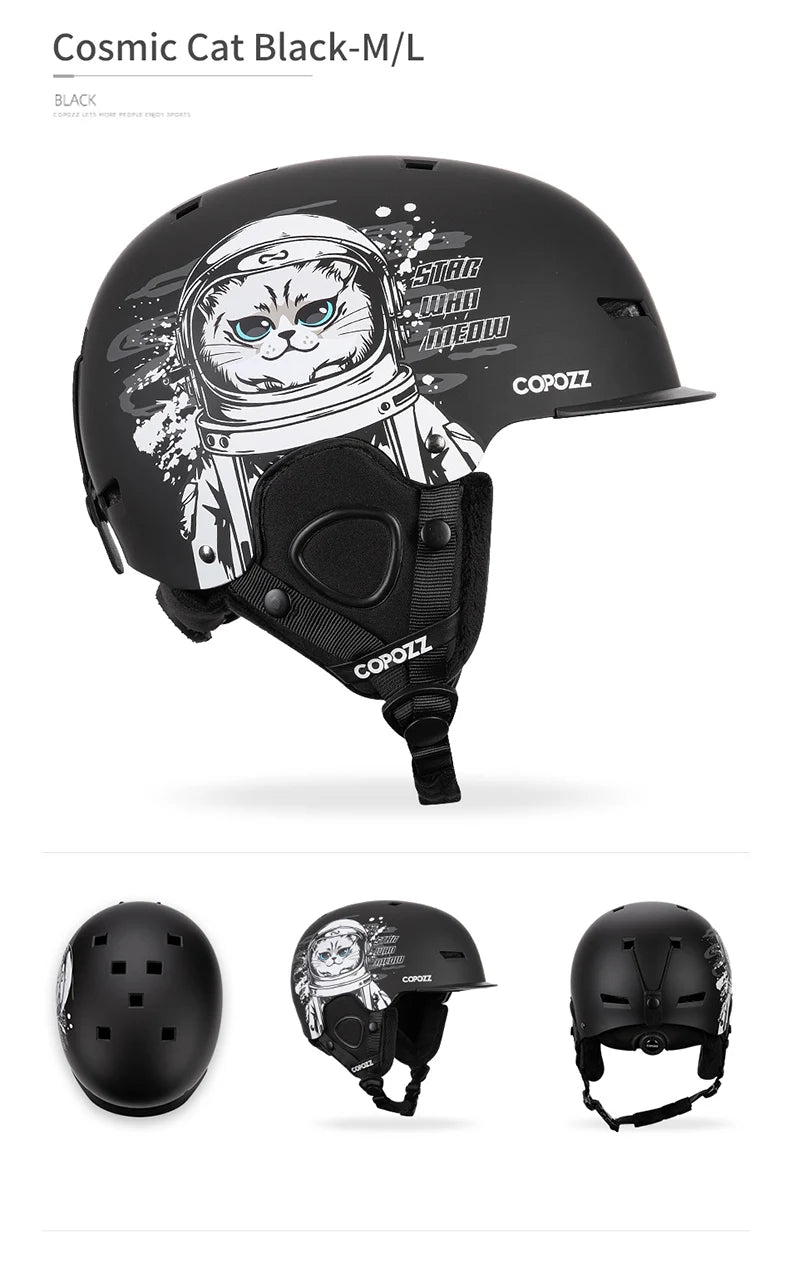 COPOZZ Cartoon Ski Helmet – Half-Cover Safety Helmet for Adults & Kids