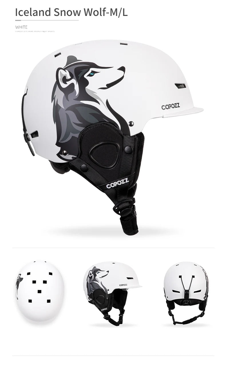 COPOZZ Cartoon Ski Helmet – Half-Cover Safety Helmet for Adults & Kids
