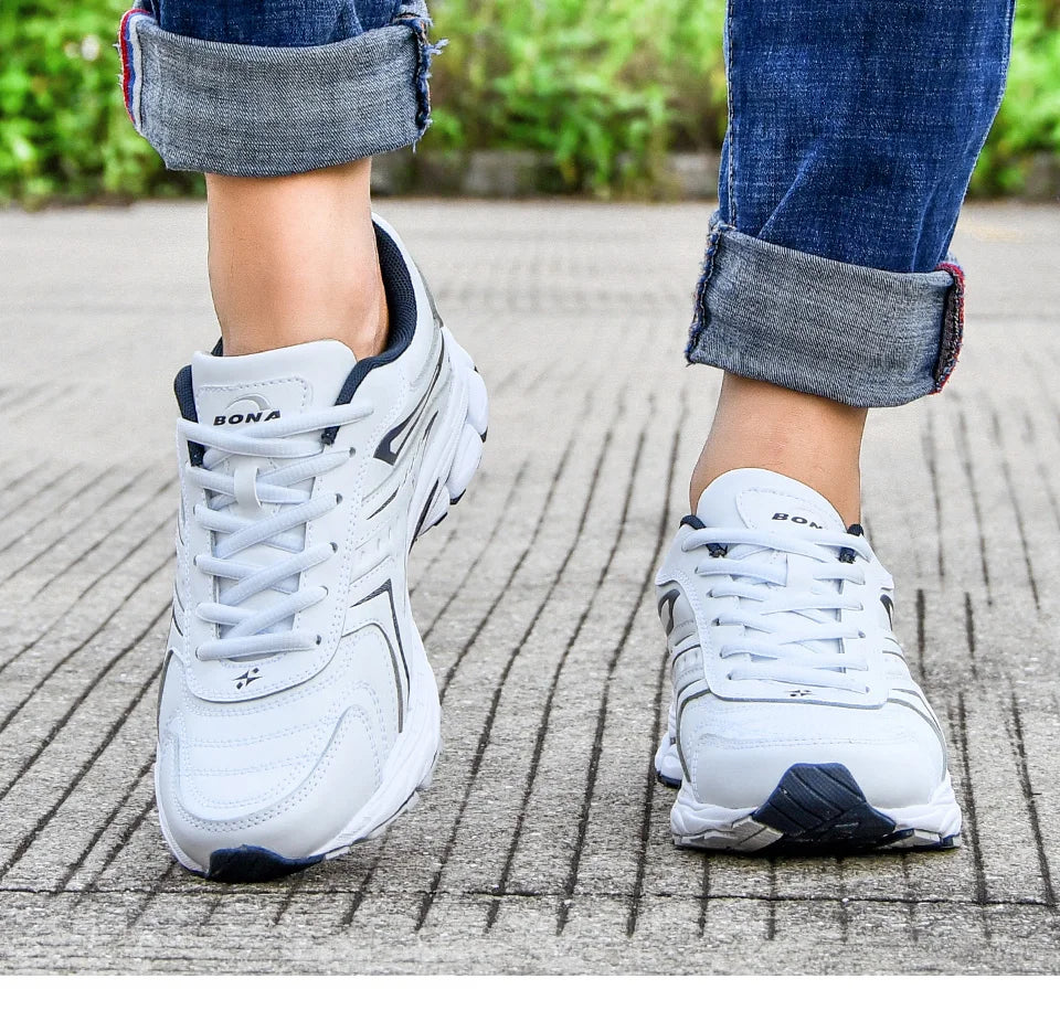 BONA Men’s Casual Shoes – Breathable Microfiber Sneakers, Trendy Outdoor Flats