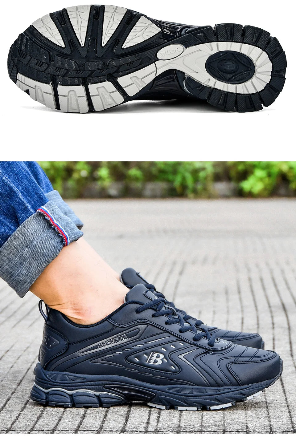 BONA Men’s Casual Shoes – Breathable Microfiber Sneakers, Trendy Outdoor Flats