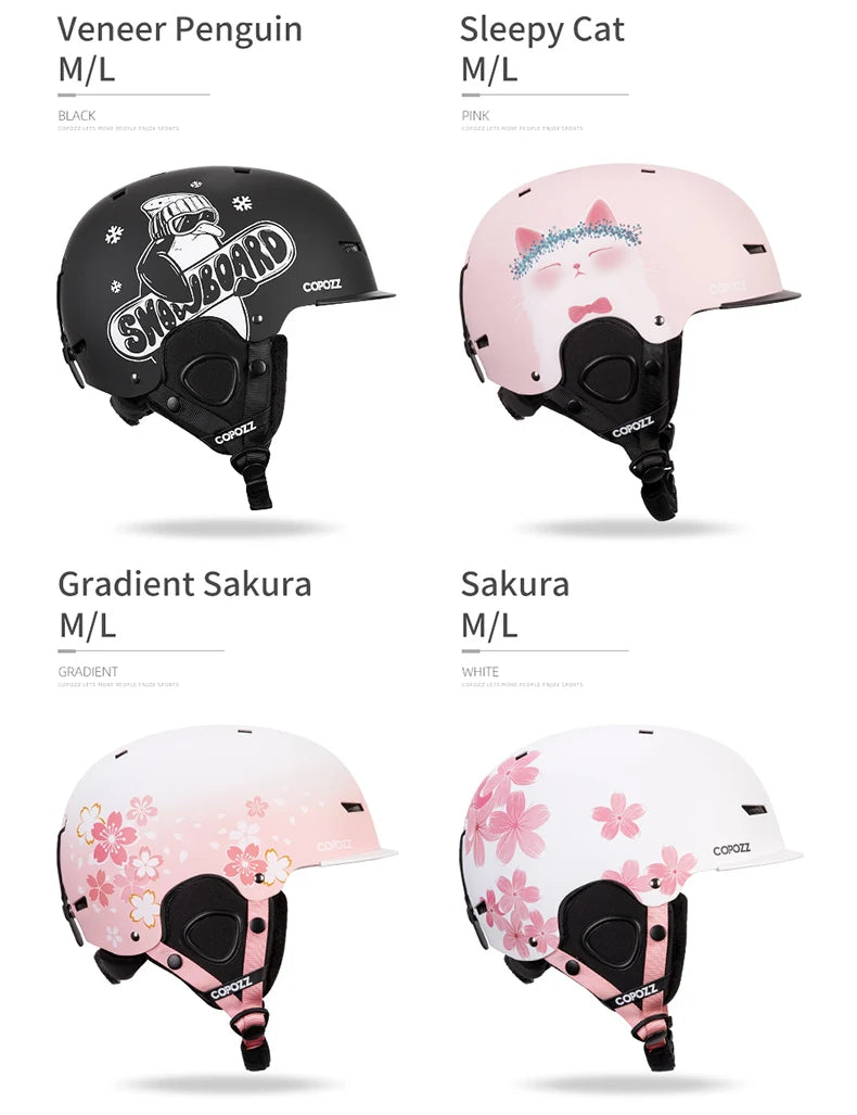 COPOZZ Cartoon Ski Helmet – Half-Cover Safety Helmet for Adults & Kids