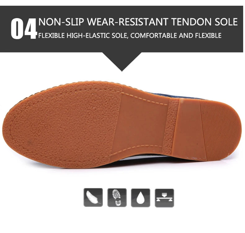 2024 Men’s Suede Leather Shoes – Oxford Casual Sneakers, Large Sizes