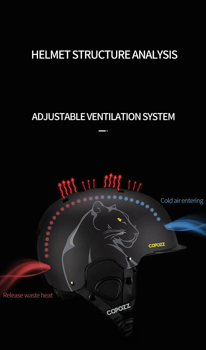 COPOZZ Cartoon Ski Helmet – Half-Cover Safety Helmet for Adults & Kids