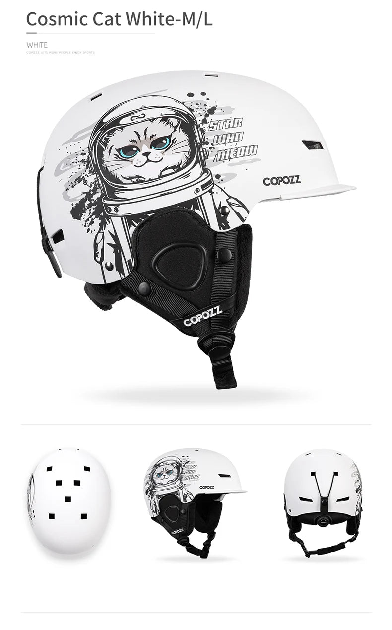 COPOZZ Cartoon Ski Helmet – Half-Cover Safety Helmet for Adults & Kids