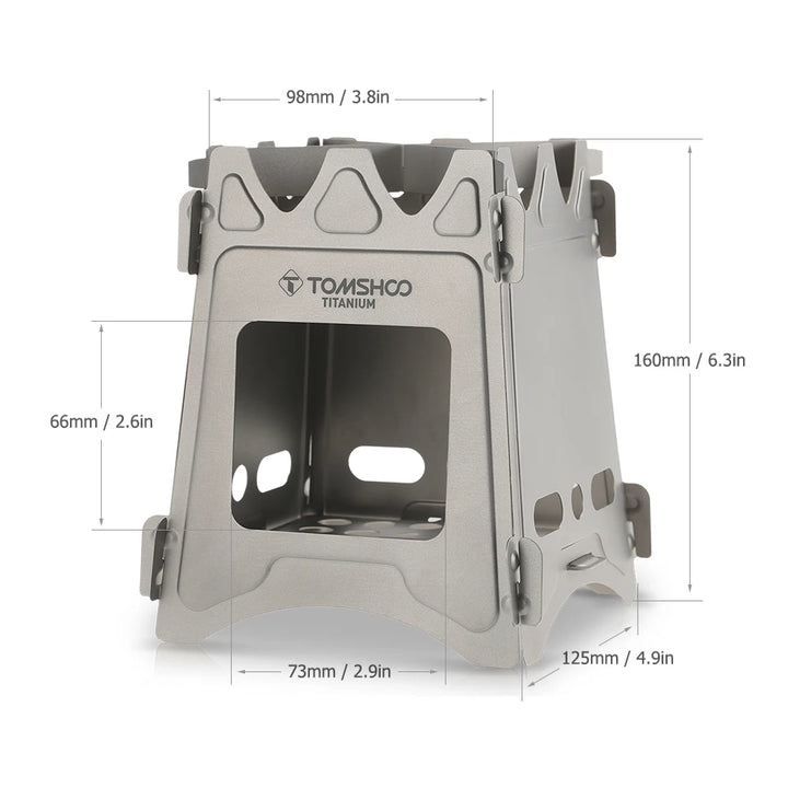 Tomshoo Titanium Wood Stove – Portable Folding Camping Burner