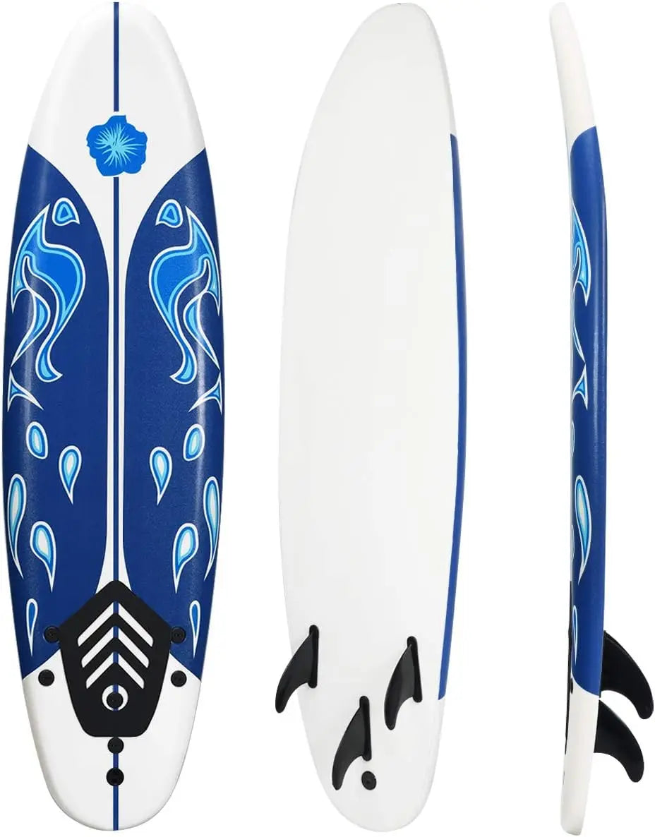 Giantex 6' Beginner Surfboard – Foam Body Board with Removable Fins