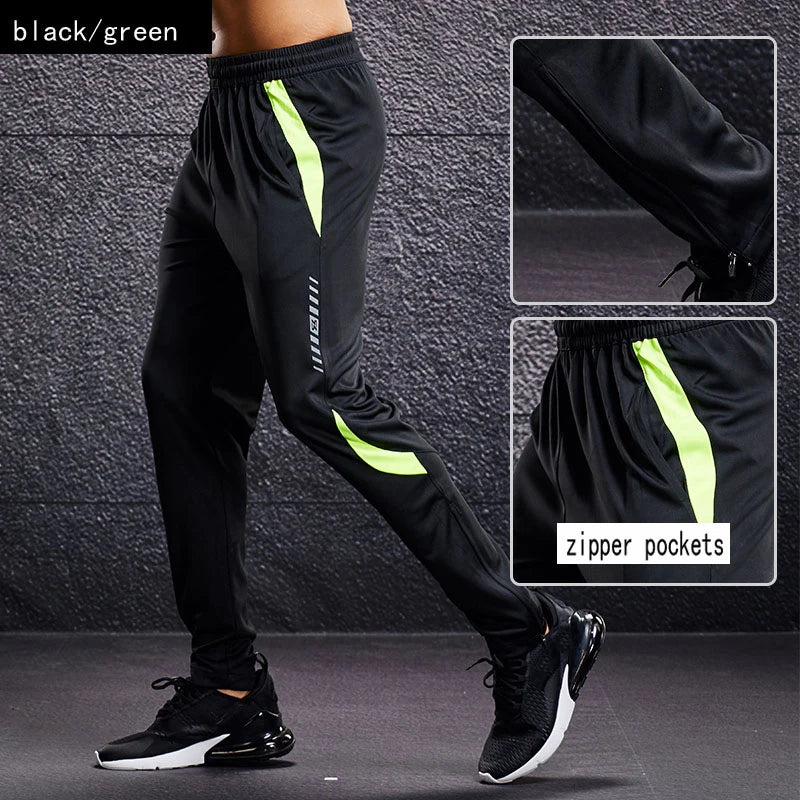 Men’s Sports Running Pants – Zipper Pocket Training Trousers