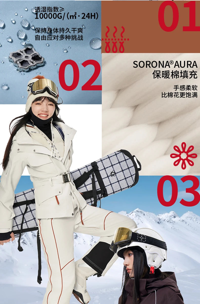 VECVEC Women’s Ski Jacket – Warm, Waterproof & Windproof Freestyle Coat