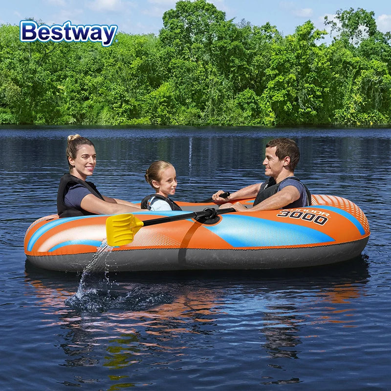 Bestway Inflatable Kayak – Heavy Duty PVC Rafting Boat for 1–3 Persons