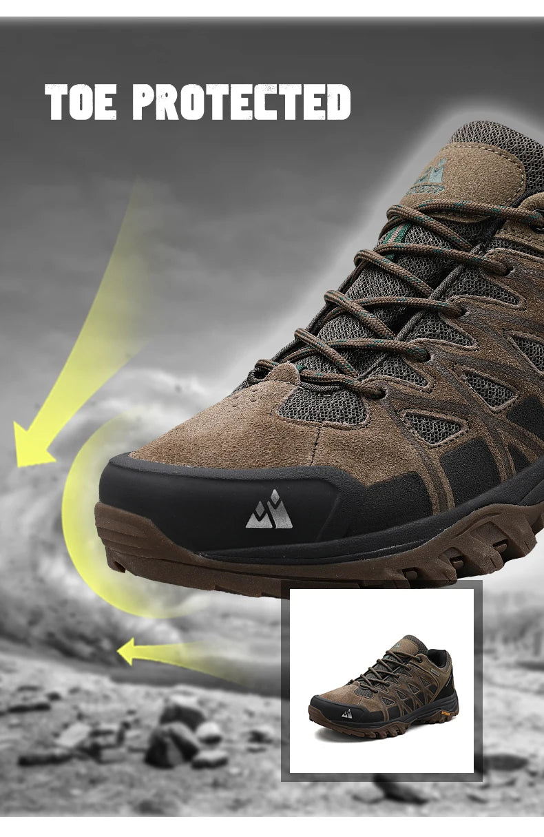 HIKEUP Men’s Hiking Shoes – Breathable Outdoor Trekking Sneakers
