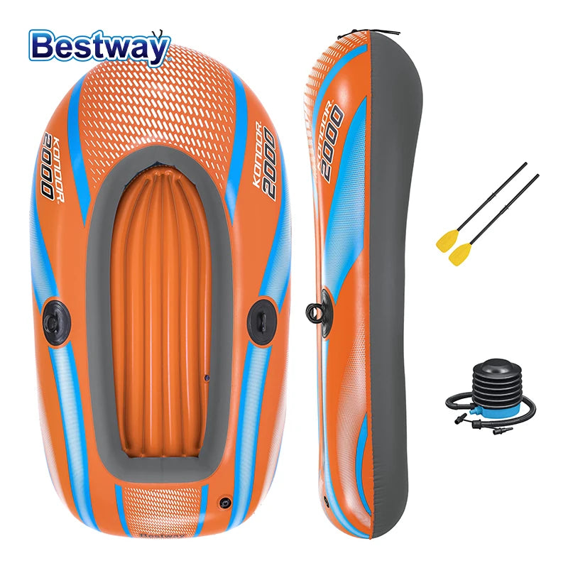 Bestway Inflatable Kayak – Heavy Duty PVC Rafting Boat for 1–3 Persons