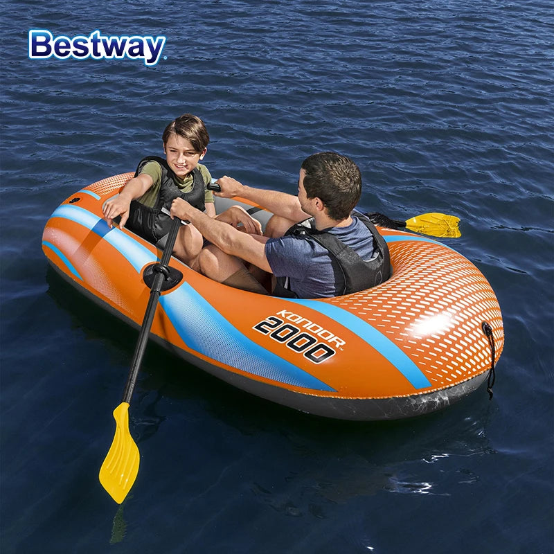 Bestway Inflatable Kayak – Heavy Duty PVC Rafting Boat for 1–3 Persons
