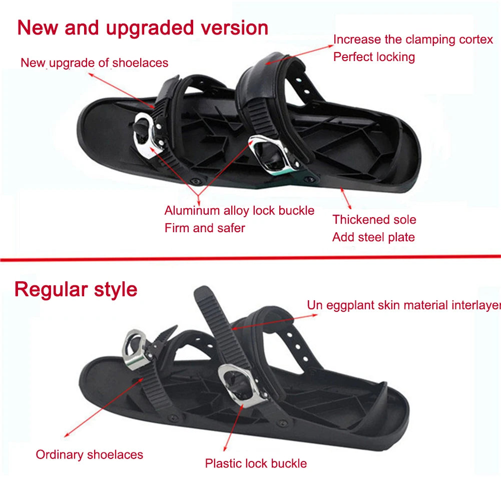 Mini Short Ski Skates – Adjustable Skiboards Boots for Winter Outdoor Sports