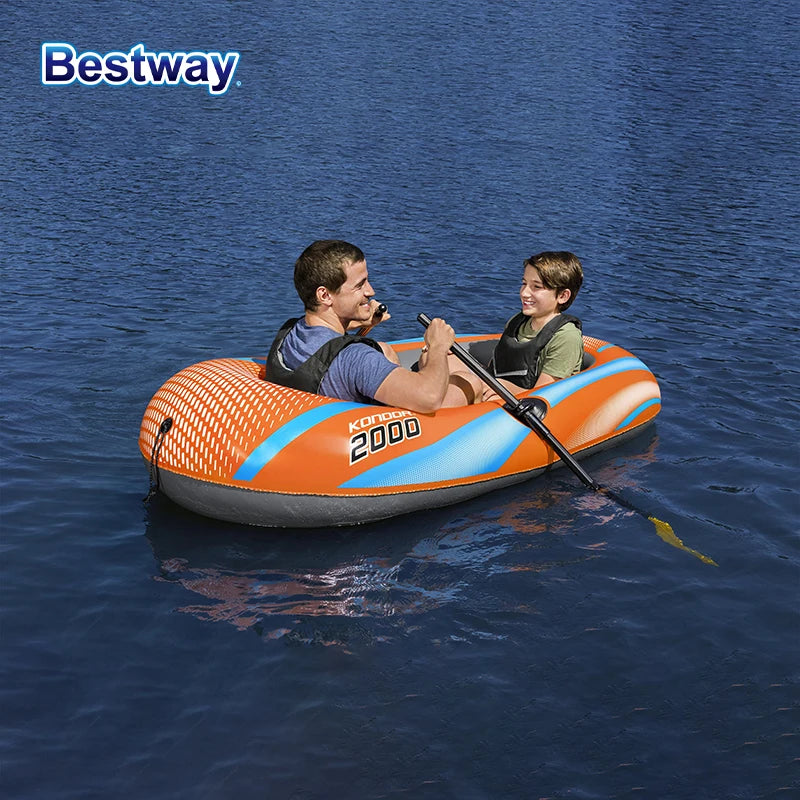 Bestway Inflatable Kayak – Heavy Duty PVC Rafting Boat for 1–3 Persons