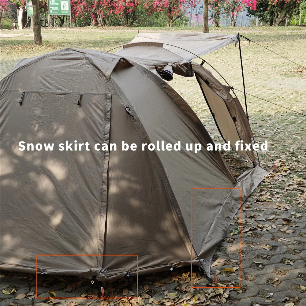 2-Person Fireproof Winter Tent – Waterproof 4-Season Dome with Stove Jack