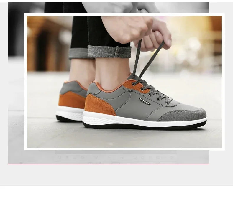 YRZL Men’s Waterproof Sneakers – Leather Walking & Sports Shoes