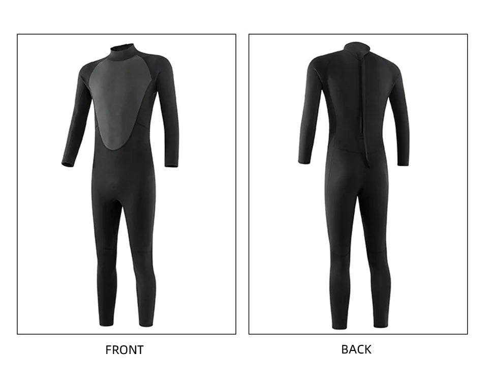 3mm/2mm Neoprene Wetsuit – Full Body Thermal Diving & Water Sports Suit