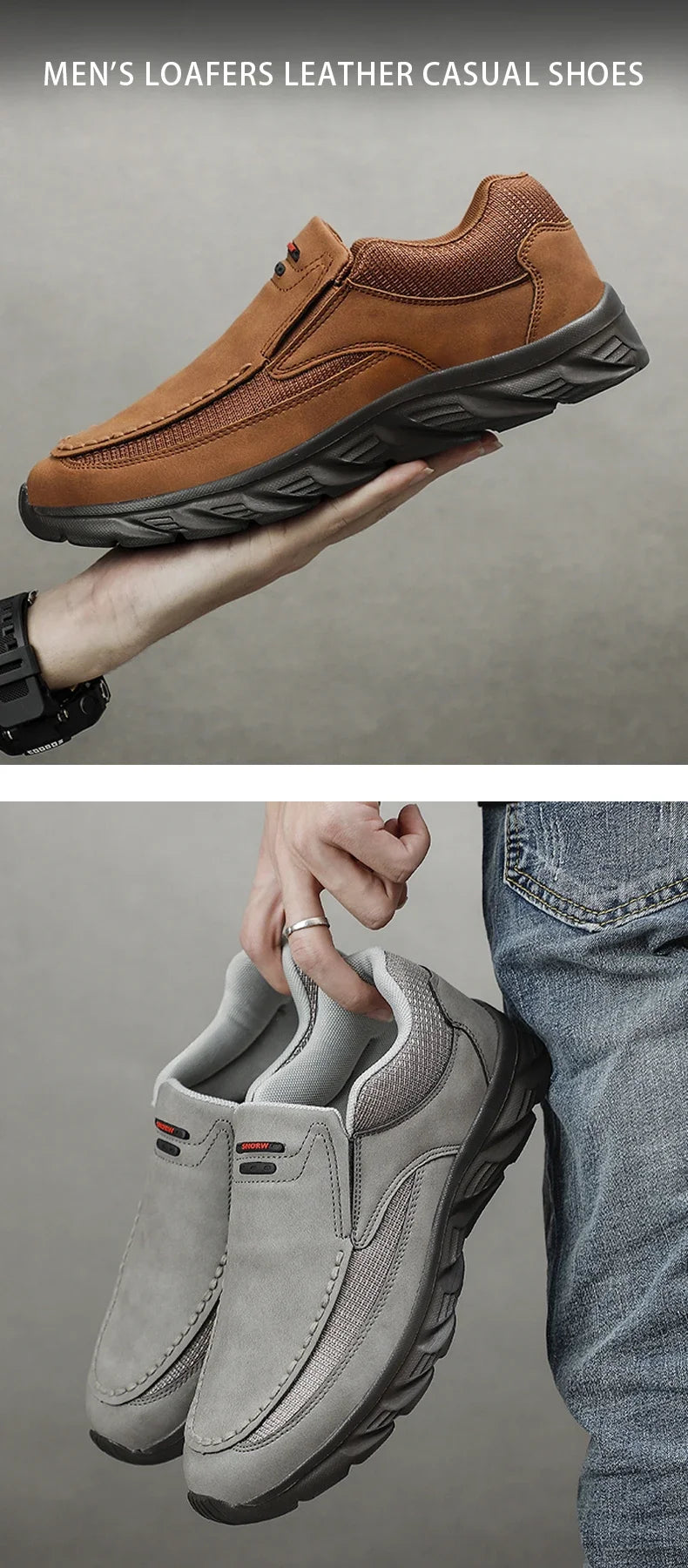 2024 Men’s Leather Casual Shoes – Breathable Loafers & Sneakers