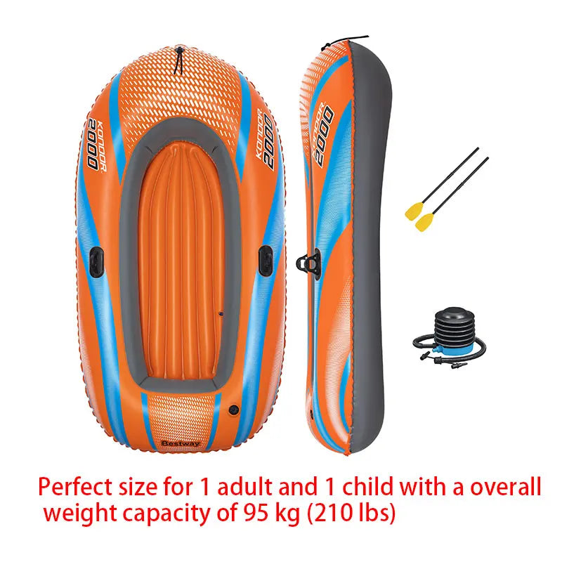 Bestway Inflatable Kayak – Heavy Duty PVC Rafting Boat for 1–3 Persons