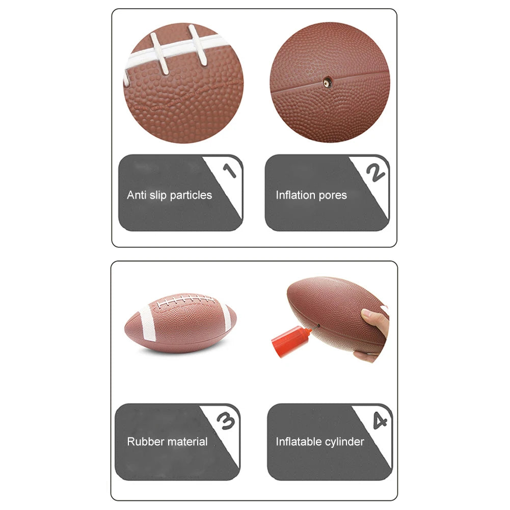 Teenagers American Football – Anti-Slip Small Rugby Ball with Inflator for Kids Training & Games