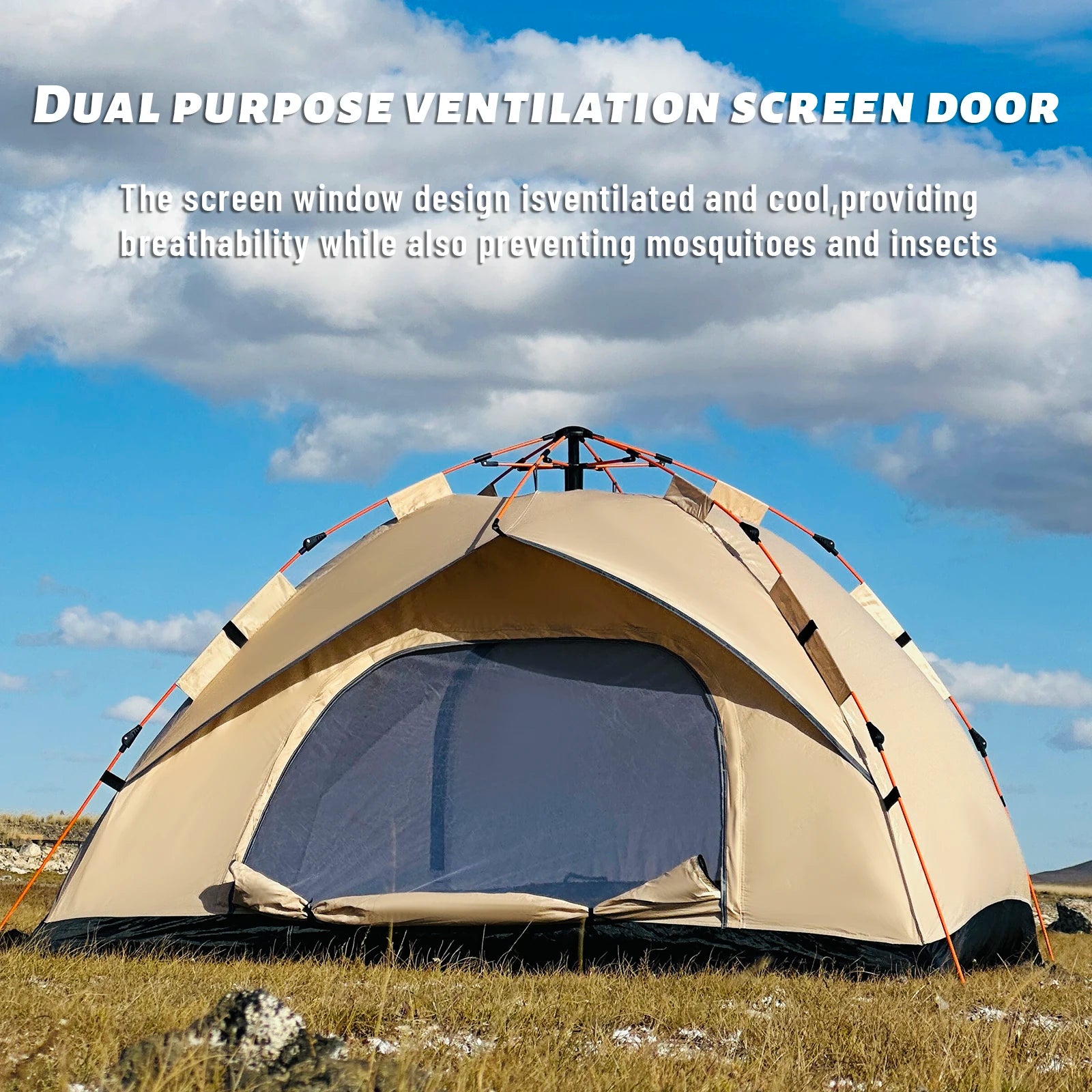 Automatic Pop-Up Outdoor Tent – Rain & Sun Protection for 4 People