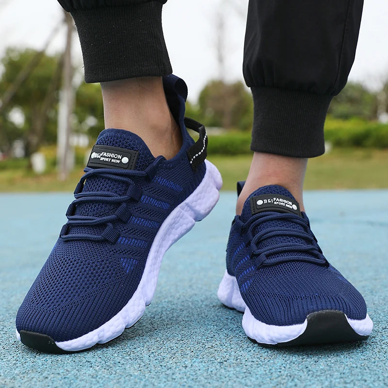 Men’s Summer Running Shoes – Breathable Mesh, Soft Sole, Outdoor Sneakers