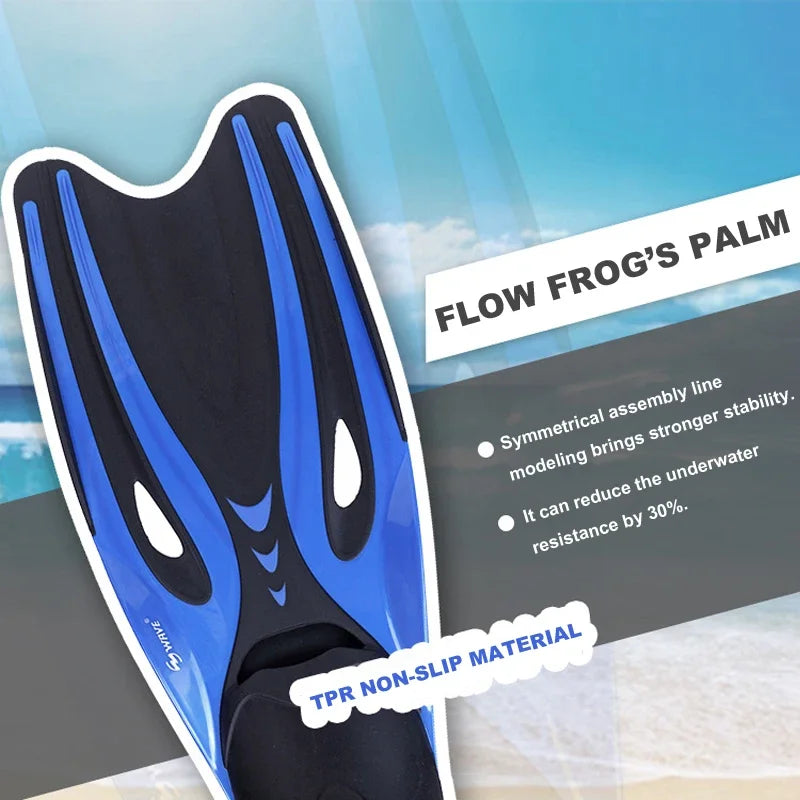 Adult Swimming & Diving Fins – Non-Slip Flexible Snorkel Flippers