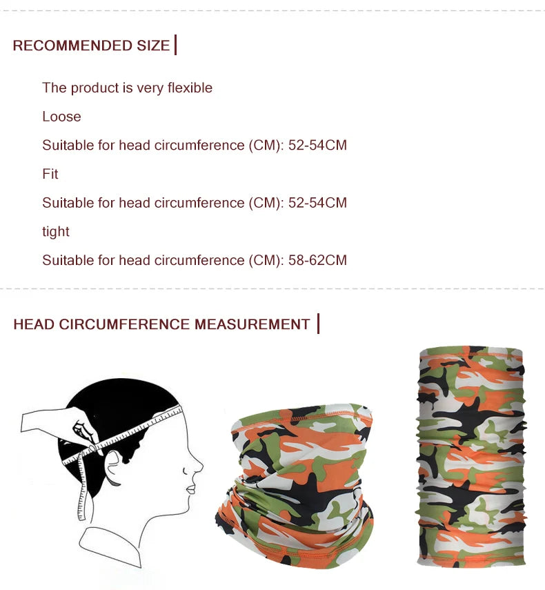 Outdoor Sport Bandana Neck Gaiter – Tactical Tube Scarf Face Cover