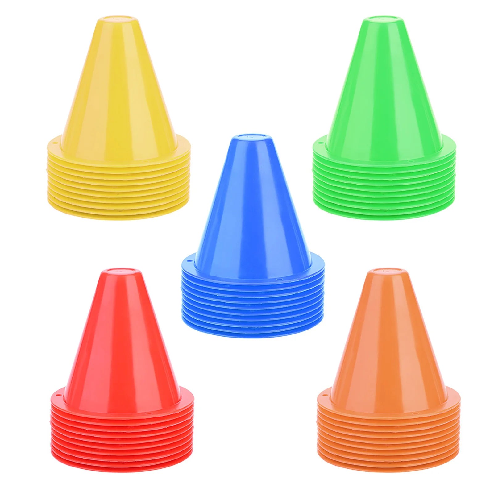 10Pcs Soccer Training Cones – Plastic Football Marker Barriers