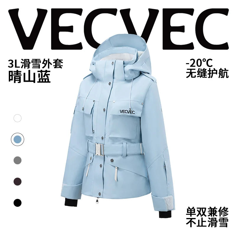 VECVEC Women’s Ski Jacket – Warm, Waterproof & Windproof Freestyle Coat