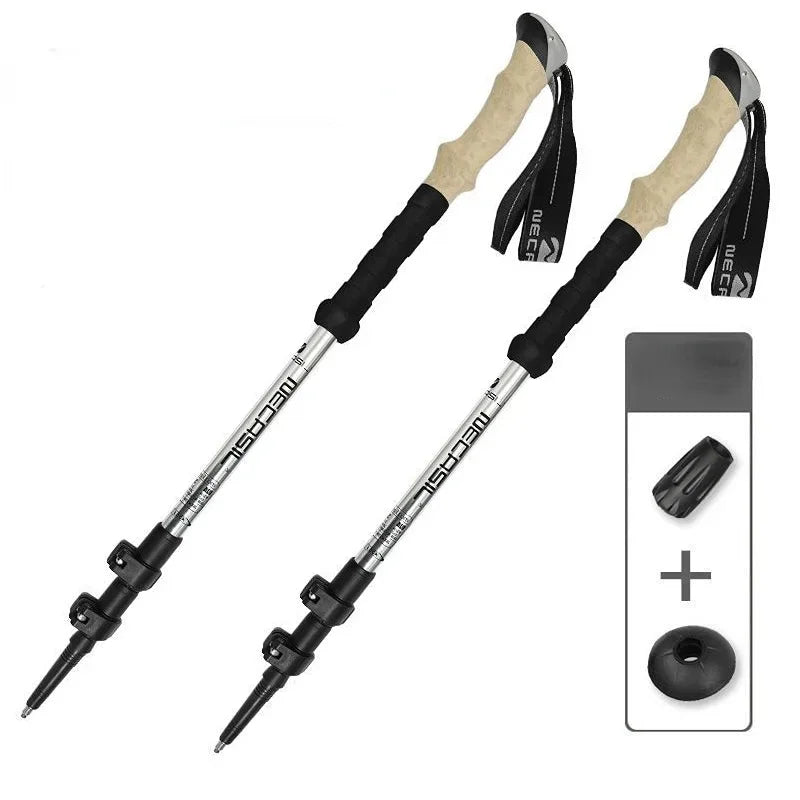 2PCS Trekking Poles – Ultralight Adjustable Hiking Walking Sticks with Quick Lock