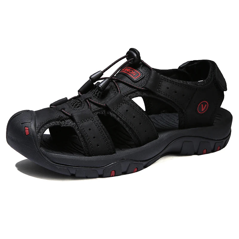 Men’s Summer Leather Sandals – Casual Outdoor & Beach Shoes