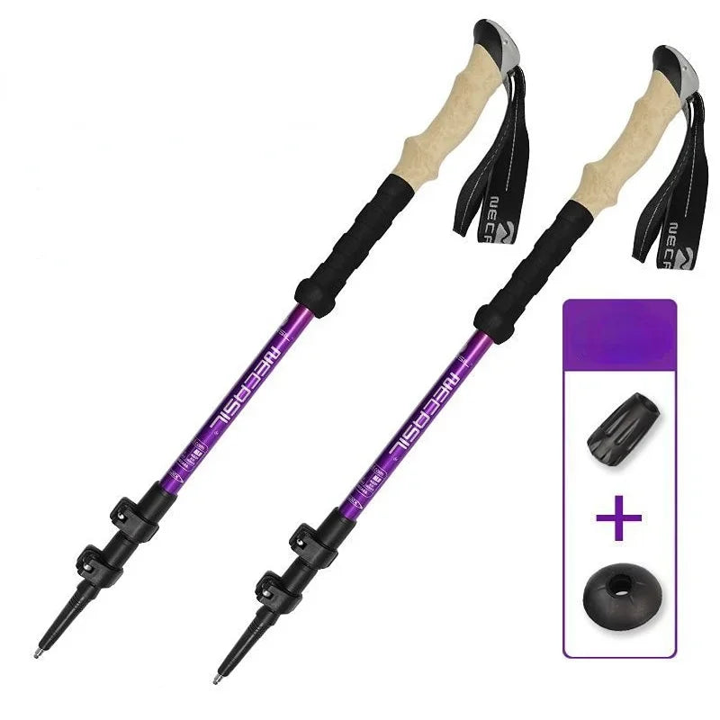 2PCS Trekking Poles – Ultralight Adjustable Hiking Walking Sticks with Quick Lock