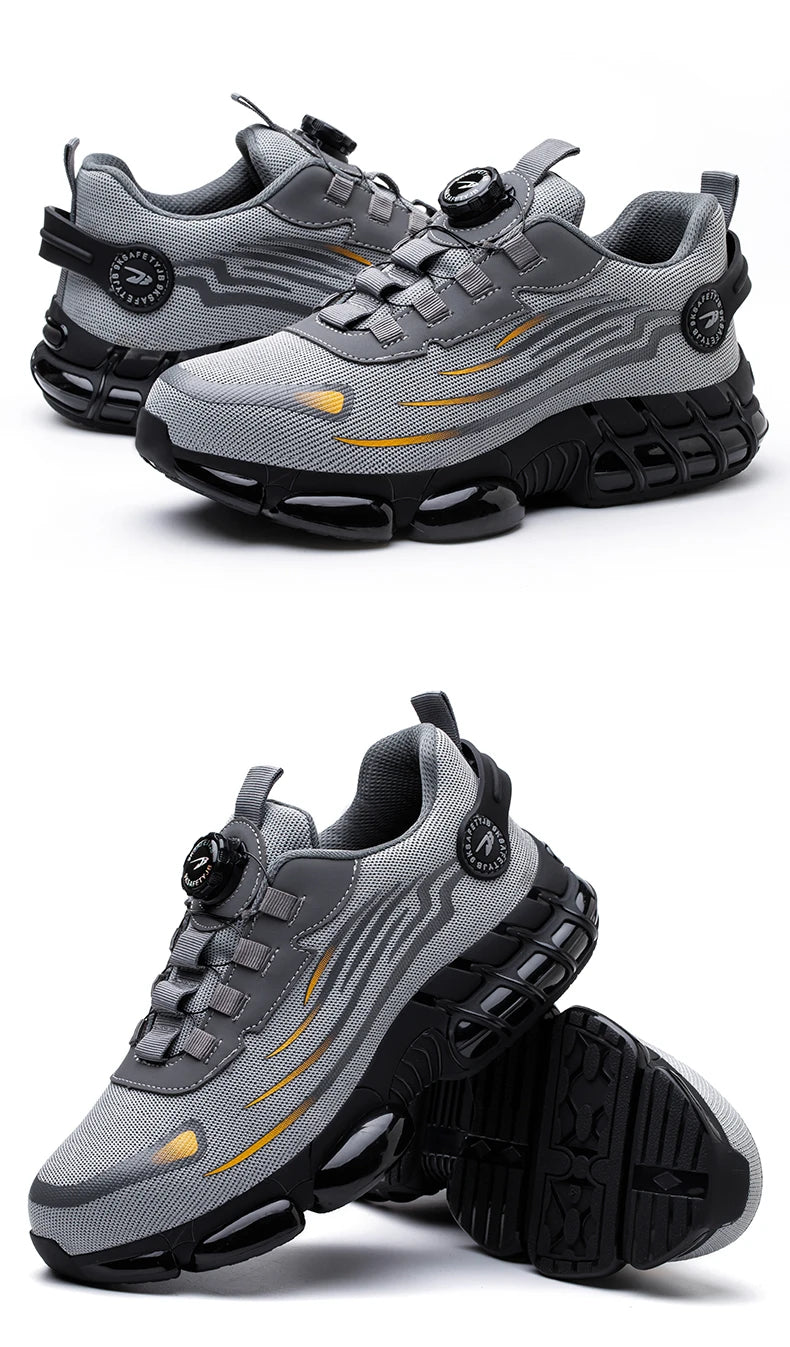 Breathable Anti-Smash Labour Shoes – Lace-Free Soft Sole Safety Footwear