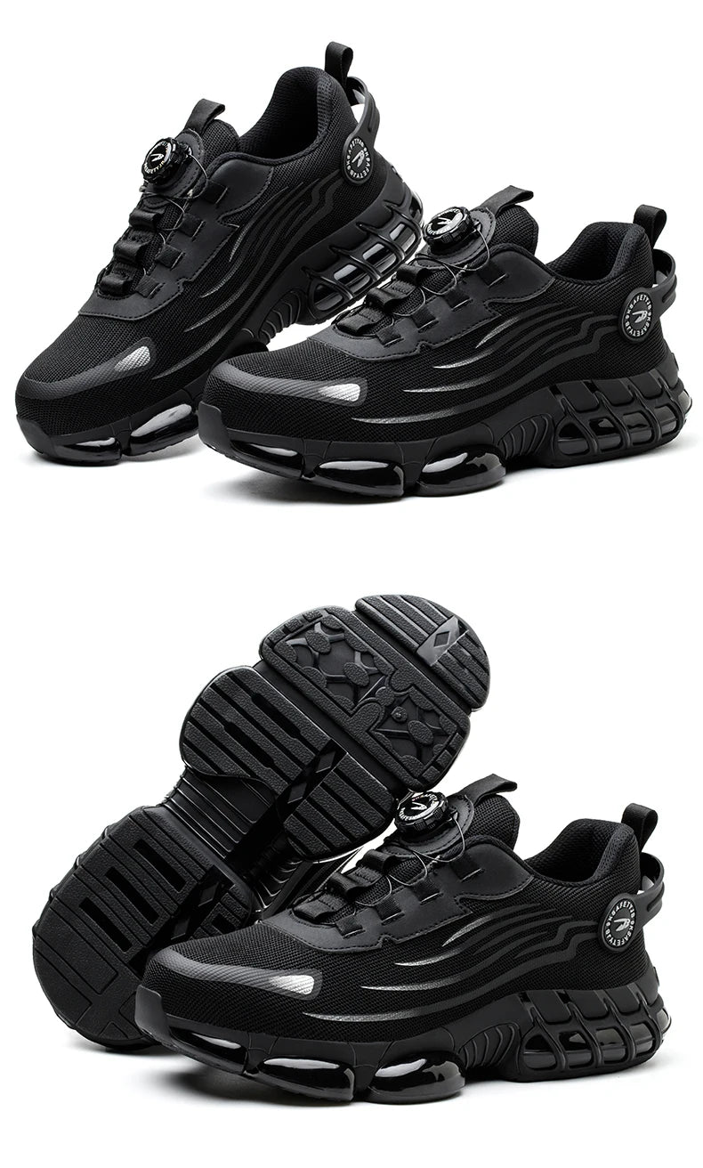 Breathable Anti-Smash Labour Shoes – Lace-Free Soft Sole Safety Footwear