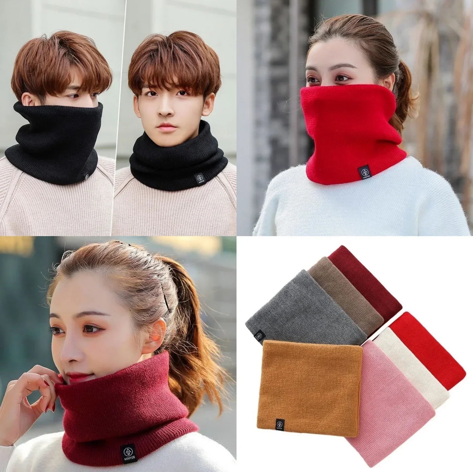 Unisex Knitted Neck Warmer – Winter Sports Scarf & Face Cover
