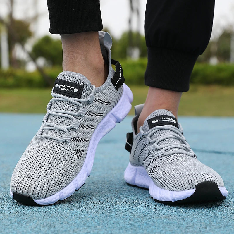Men’s Summer Running Shoes – Breathable Mesh, Soft Sole, Outdoor Sneakers