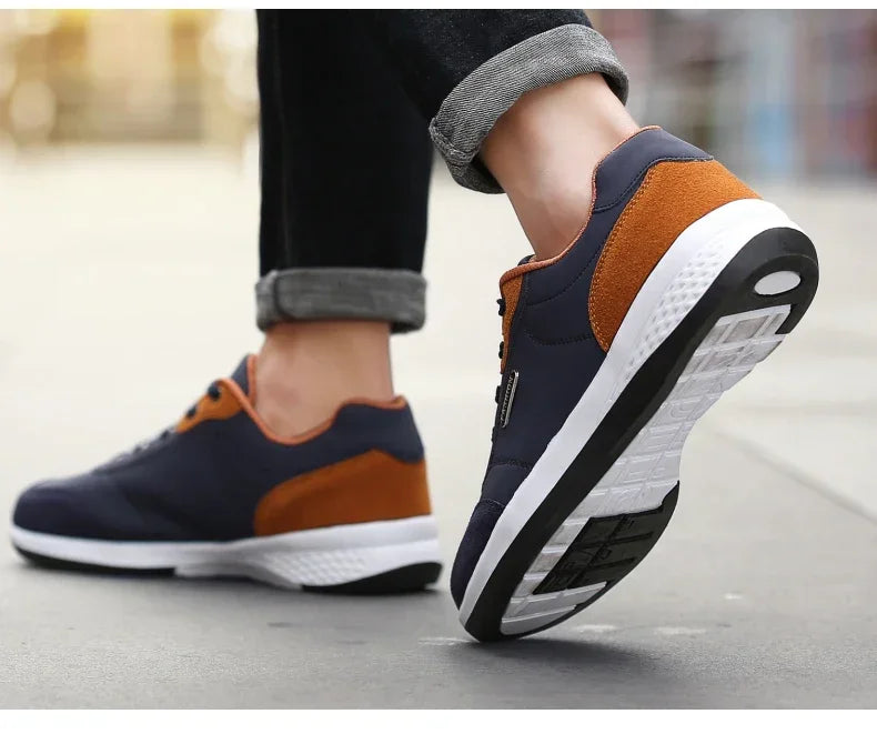 YRZL Men’s Waterproof Sneakers – Leather Walking & Sports Shoes