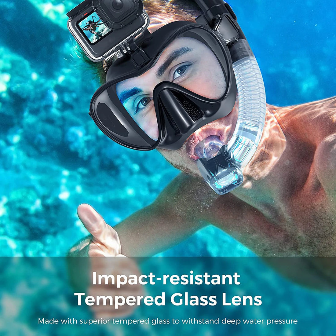Wet GoPro Diving Mask – Low Volume Freedive Mask with Camera Mount