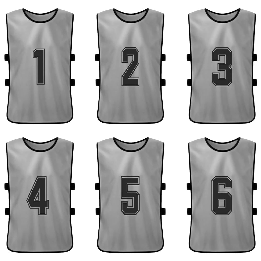 6/12PCS Kids’ Sports Pinnies – Quick-Dry Training Jerseys