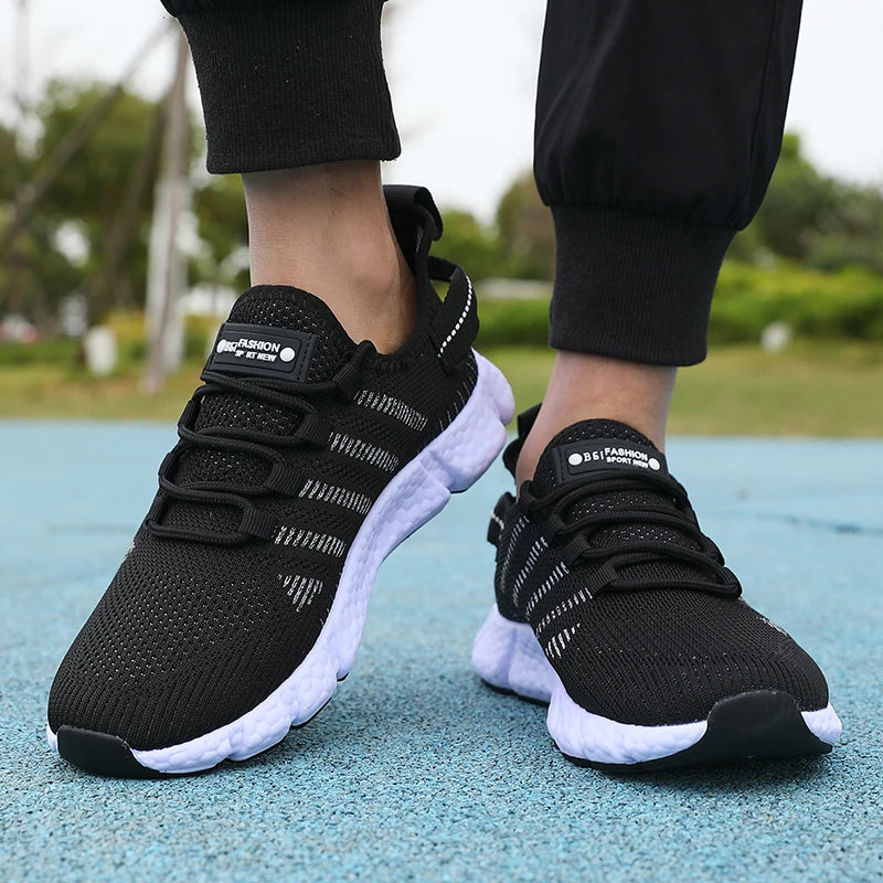 Men’s Summer Running Shoes – Breathable Mesh, Soft Sole, Outdoor Sneakers
