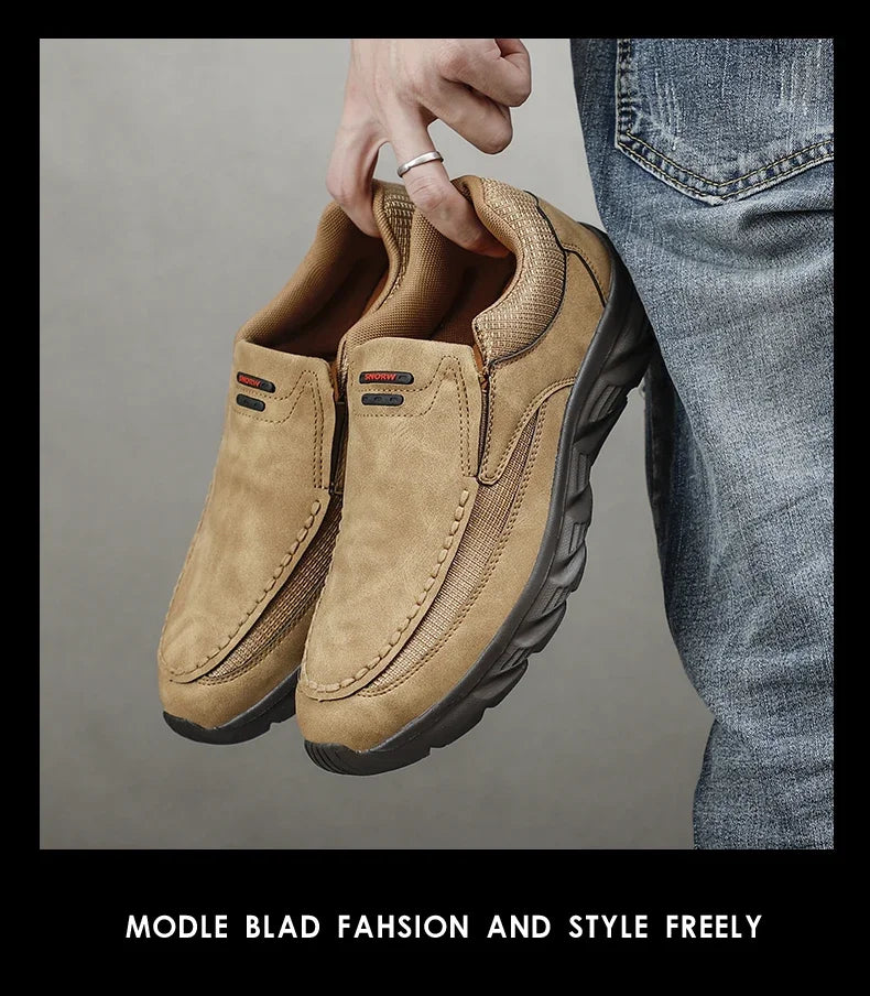 2024 Men’s Leather Casual Shoes – Breathable Loafers & Sneakers